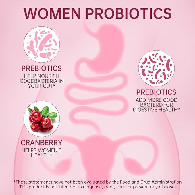 Vaginal Probiotic with Prebiotics & Lactobacillus Probiotic Blend pH Balance,Vaginal probiotics for Women Promote Healthy Vaginal Odor & Vaginal Flora, 60 Count