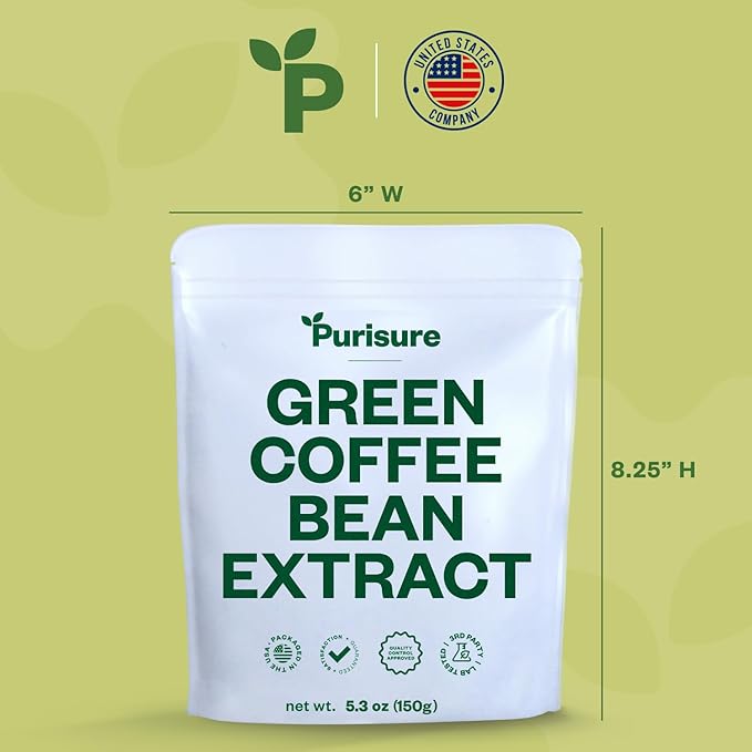 Green Coffee Bean Extract 150g, Green Coffee with Chlorogenic Acid, Body Detox and Cleanse for Women and Men, Natural Appetite Suppressant to Support Vitality and Energy, 750 Servings
