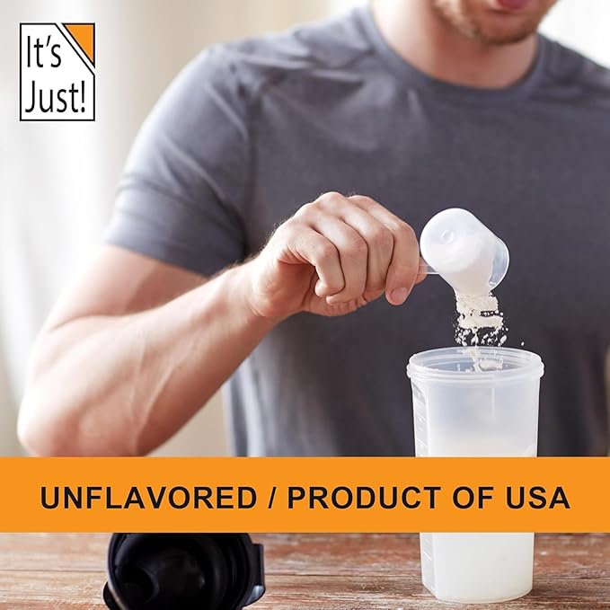 It's Just! - 100% Casein Protein Powder, Unflavored, Made in USA, No Added Flavors or Sweeteners (2.2 Pound (Pack of 1), Unflavored)