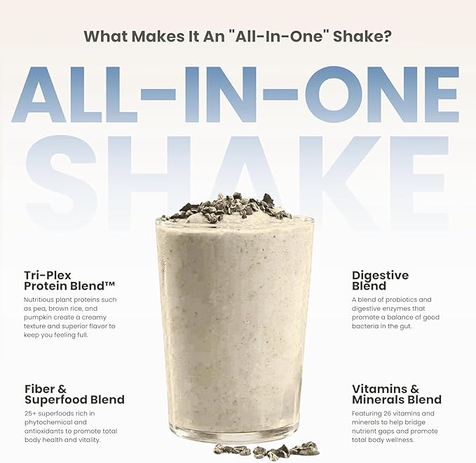 310 Nutrition All-in-One Meal Replacement Shake-Superfood Protein with Fiber, Probiotics & Adaptogens โ Low Carb, Vegan, Keto & Paleo Friendly โ๐ฎ๐ด ๐ฆ๐ฒ๐ฟ๐๐ถ๐ป๐ด๐ ๐๐ผ๐ผ๐ธ๐ถ๐ฒ๐ '๐ป ๐๐ฟ๐ฒ๐ฎ๐บ