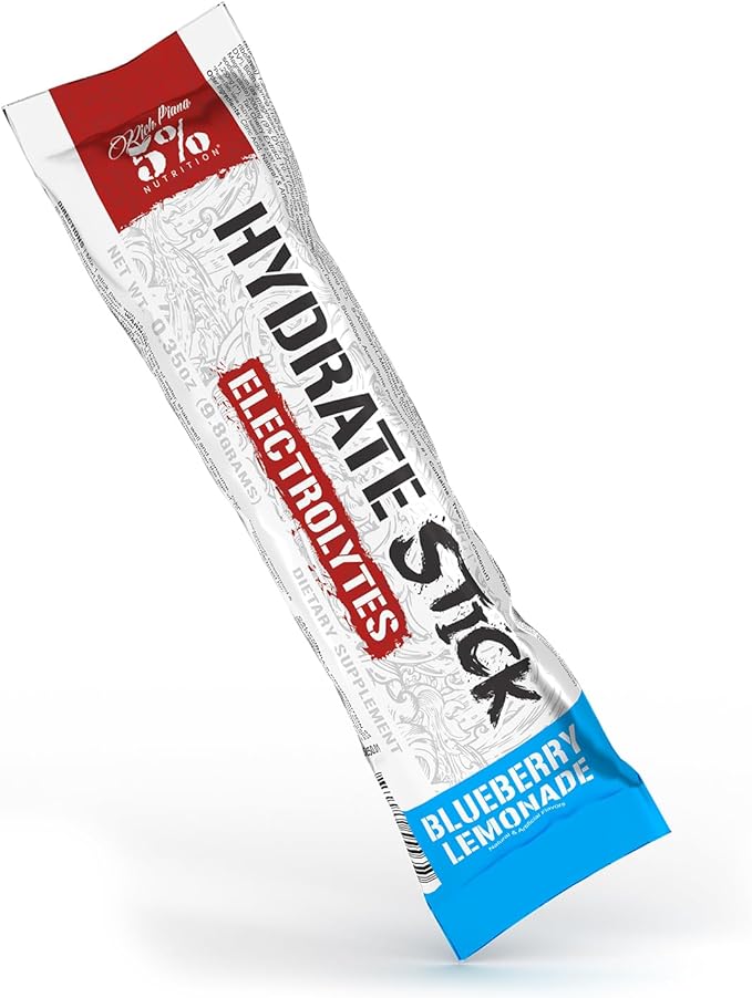 5% Nutrition Hydrate Stick Hydration Packets | Sport Electrolyte Powder Mix Packets with Coconut Water (Blueberry Lemonade) (10 Count)