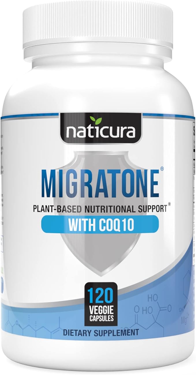 Migratone Migraine Relief - Natural Headache Relief Vitamin - Migraine Supplement with PA - Free Butterbur, Magnesium, Vitamin B2 B6 and B12, Microactive CoQ10 and Feverfew - Migraine Clinic's Choice