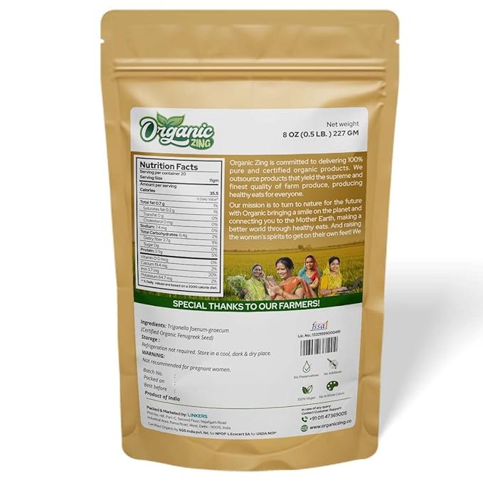 ORGANIC ZING Fenugreek Seed (227 Gm) Pack Of 4