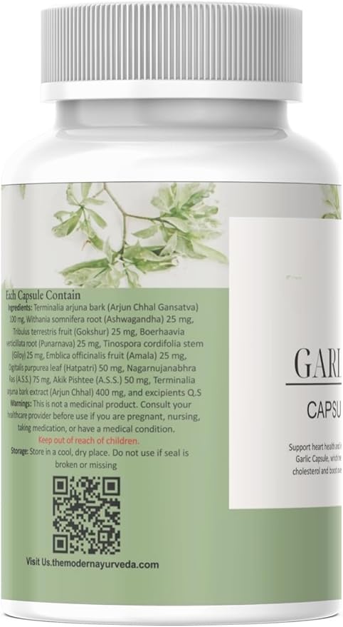 Organic Garlic Capsules – 500mg Vegan Herbal Garlic Pills – 60 Organic Capsules for Heart Wellness, Immune Support & Energy Boost – Non-GMO, Gluten-Free