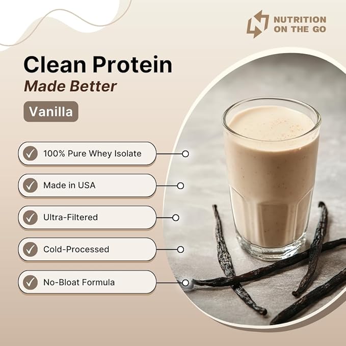 Vanilla Whey Protein Powder with Creatine – 25g Protein, 5g Creatine – Single-Serve Packets for Travel, Gym, and On The Go – Easy Mix, Gluten-Free (60-Pack)