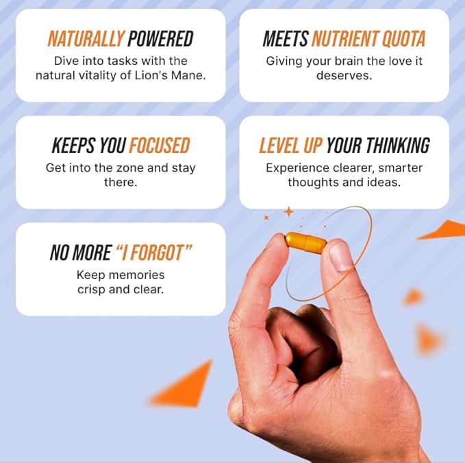 NZT-48 Premium Brain Booster - Lions Mane Supplement Capsules - Nootropic Brain Supplements for Memory and Focus - Brain Pills - Natural Energy - Caffeine Free, Phosphatidylserine, 30 Servings