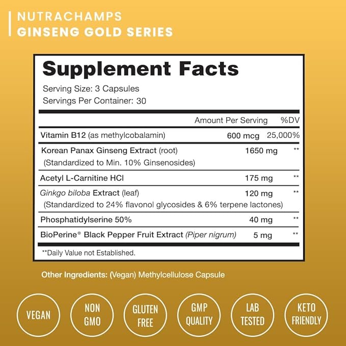 NutraChamps Ginseng Gold Series and L-Arginine Bundle