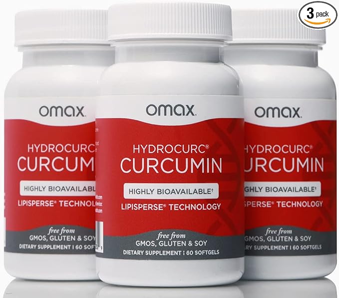 3 Pack HydroCurc Turmeric Curcumin Softgels, Highly Bioavailable MCT Oil Nanoparticle for Potency & Absorption, Joint Health, 180 Softgels