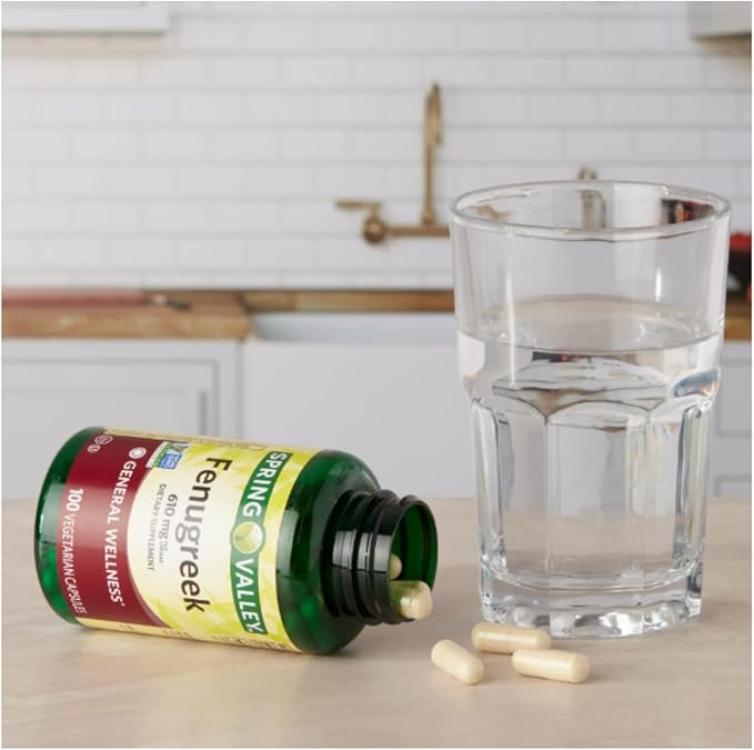 Spring Valley Fenugreek 610 mg, 100 Count + STS Sticker.