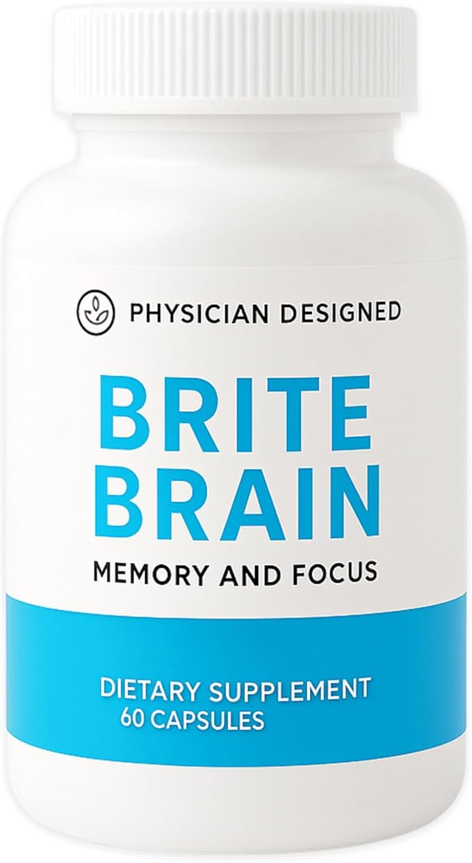 Physician Designed Brite Brain Supplement | Ultra CoQ10 with PQQ | for Energy, Focus & Brain Health | Micro Active | Anti-Aging| CoQ10 | All Ages | 60 Capsules