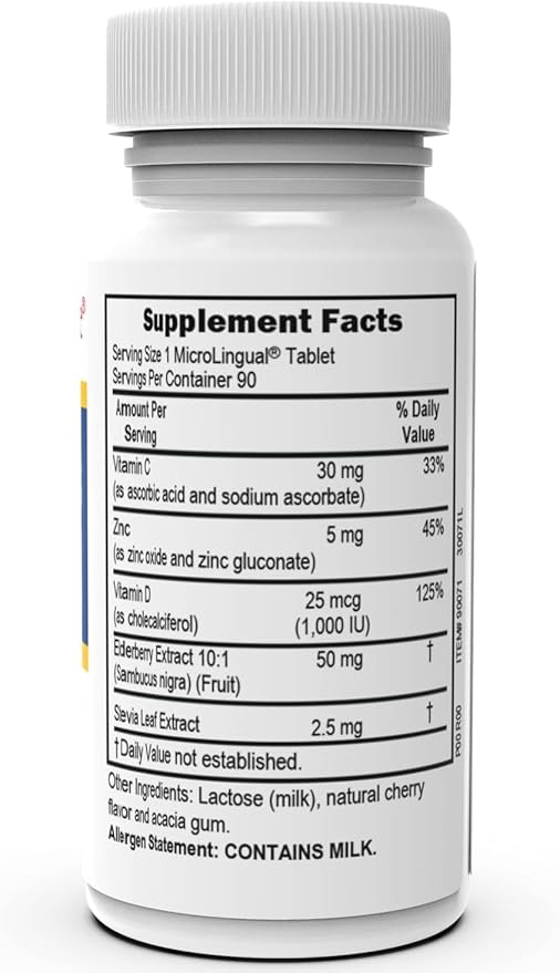 Superior Source Zinc Plus - Immune System Health Support Supplement - Vitamin C, Elderberry & Vitamin D3-90 Instant Dissolve Tablets