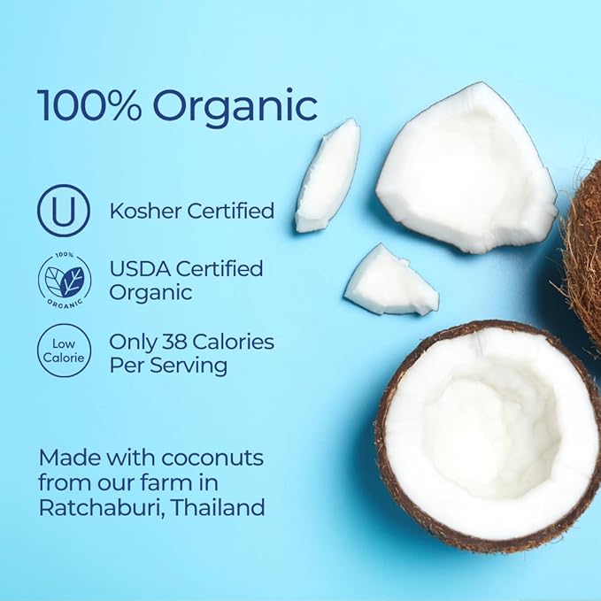 Thai Coco - Organic Natural Coconut Water No Sugar Added - 33.8 fl. oz. 6 Pk