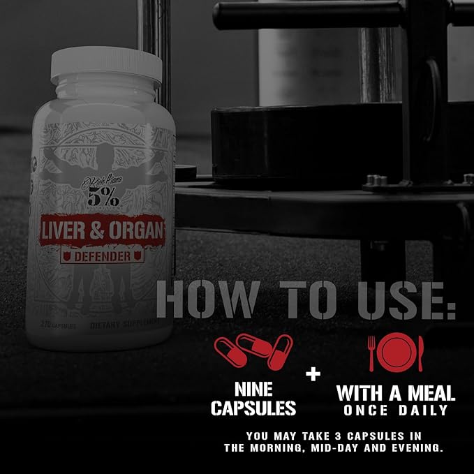 5% Nutrition Rich Piana Liver & Organ Defender Cycle Support Plus NAC | Liver Support, Prostate Supplement, Heart, Kidney, Skin Support | Milk Thistle, Saw Palmetto, Hawthorn Berry (30-90 Servings)