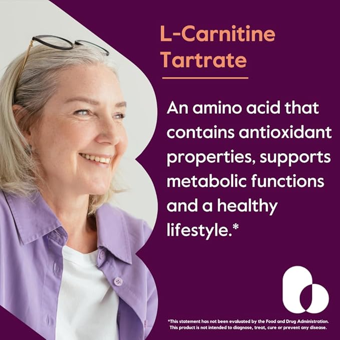 BESTVITE L-Carnitine Tartrate 500mg per Capsule (120 Capsules) - No Stearates - Non GMO - Gluten Free