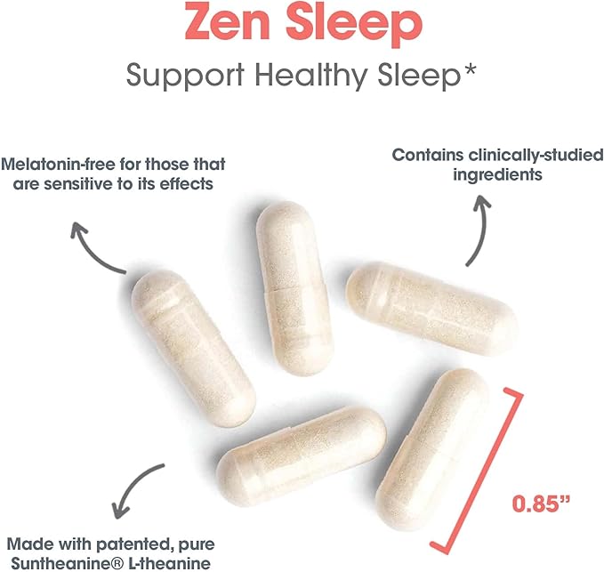 Allergy Research Group Zen Sleep Supplement - Supports Normal Healthy Sleep, P5P, 5-HTP, GABA, L-Theanine, Nervous System Balance, Hypoallergenic, Vegetarian Capsules - 60 Count