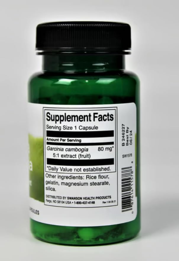 Swanson Garcinia Cambogia 5:1 Extract 80 Milligrams 60 Capsules