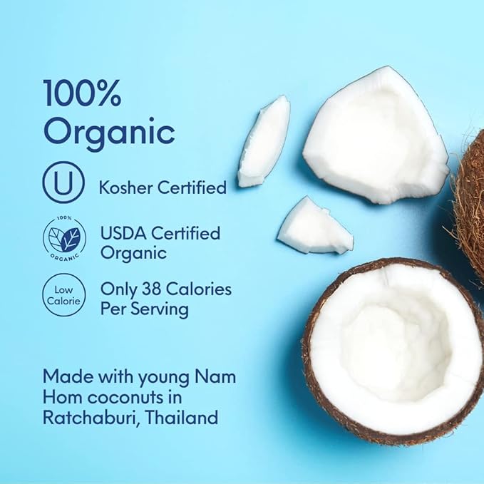 Thai Coco - Organic Natural Coconut Water No Sugar Added - 33.8 fl. oz. 2 Pk