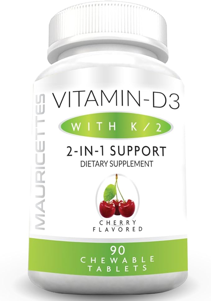 Chewable Vitamin D3 with K2 & Chewable Vitamin B12 1000 mcg Energy and Immune Support Bundle