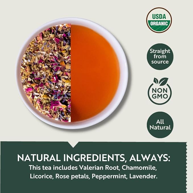 Luxmi Estates - Sleep & Relaxation Variety Tea Pack (2 Pack) - With Valerian Root, Rose, Hibiscus Lavender Stress Relief, Bedtime & Comforting Chamomile - Caffeine Free - 50 Organic Herbal Tea Bags
