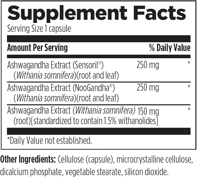 Designs for Health TriGandha - Triple Ashwaganda Root & Leaf Extract Adaptogenic Supplement - Vegan Pills, Non-GMO (30 Capsules)