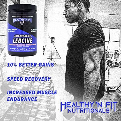 HEALTHY 'N FIT Anabolic Amino LEUCINE - Pure Instant L-Leucine, 300g (42 Servings)