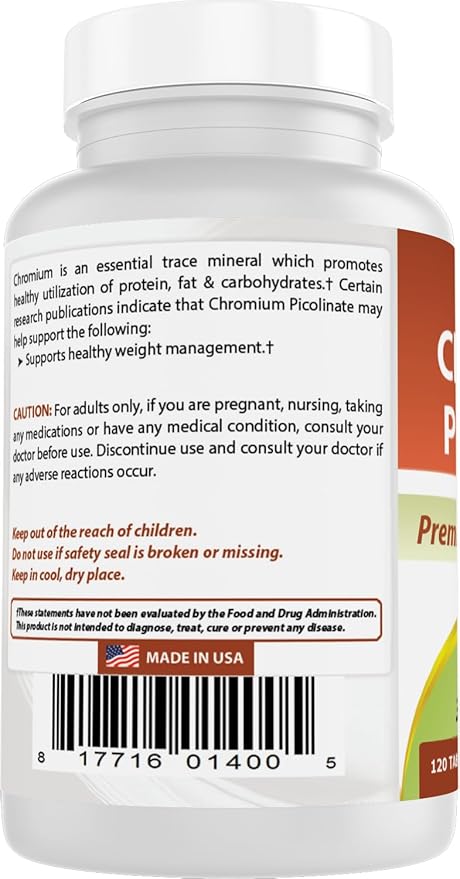 Best Naturals Chromium Picolinate 1000 mcg 120 Tablets