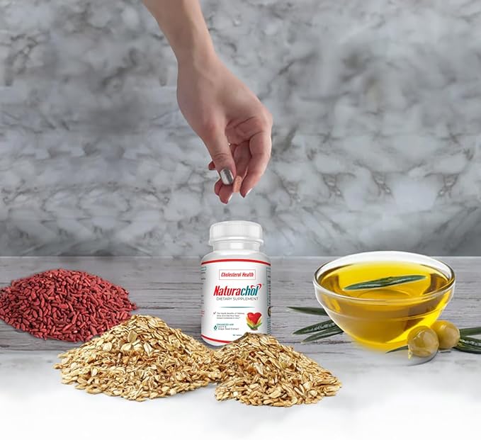 Advanced Cholesterol Support Formula | 90 Vegan Tablets | Red Yeast Rice Extract, Olive Oil, Oatmeal, CoQ10, Grape Seed Extract