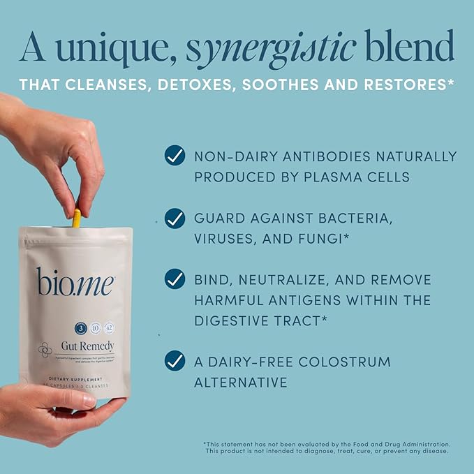 Biome Gut Cleanse Capsules (5 Day Cleanse, 3 Rounds, 90 Capsules) Gut Remedy with Magnesium Citrate, Berberine, Immunolin, L-Glutamine - Reset Digestive System, Rebalance Microbiome (3 Month Supply)