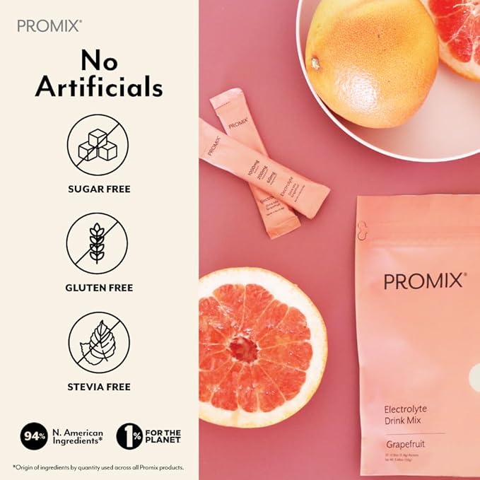 ProMix Nutrition Electrolytes Powder Hydration Packets | Himalayan Pink Salt, Magnesium, Potassium, Vitamin C | Sugar Free - 30 Count
