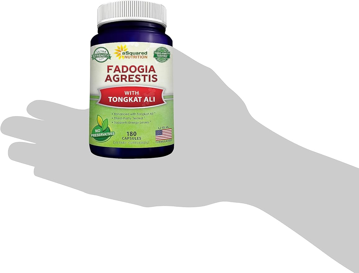 aSquared Nutrition Fadogia Agrestis 600mg and Tongkat Ali 400mg Supplement (180 Capsules) - Fadogia Agrestis Extract & Powder Complex Pills for Men & Women