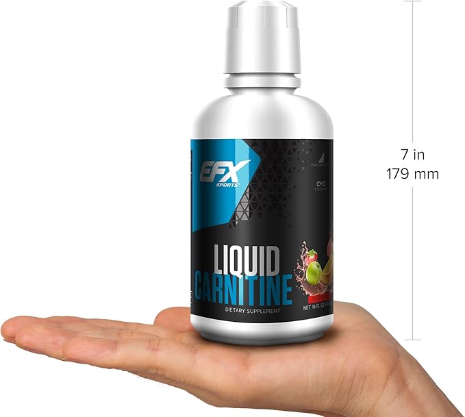 EFX Sports L-Carnitine Liquid 1500mg, Improve Performance and Strength, Vitamin B5 (31 Servings, Fruit Punch)