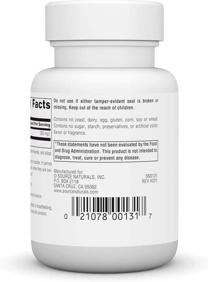 Source Naturals L-Carnitine for Metabolic Energy* - 250 mg - 60 Capsules
