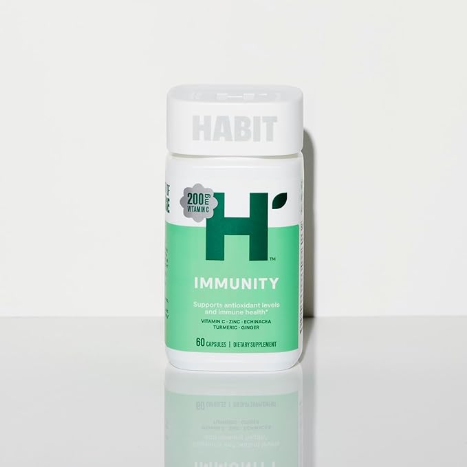 Habit Immunity Supplement 2 Pack (120 Capsules) - New Look, Echinacea, Elderberry, Turmeric, Zinc Blend to Support Immune Health and Antioxidant Levels, Vegan, Non-GMO