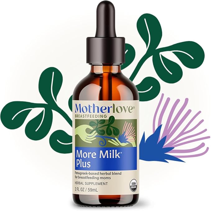 Motherlove More Milk Plus (2 Ounce Tincture) Fenugreek-Based Lactation Supplement to Support Breast Milk Supply—USDA Certified Organic, Vegan, Kosher, Soy-Free