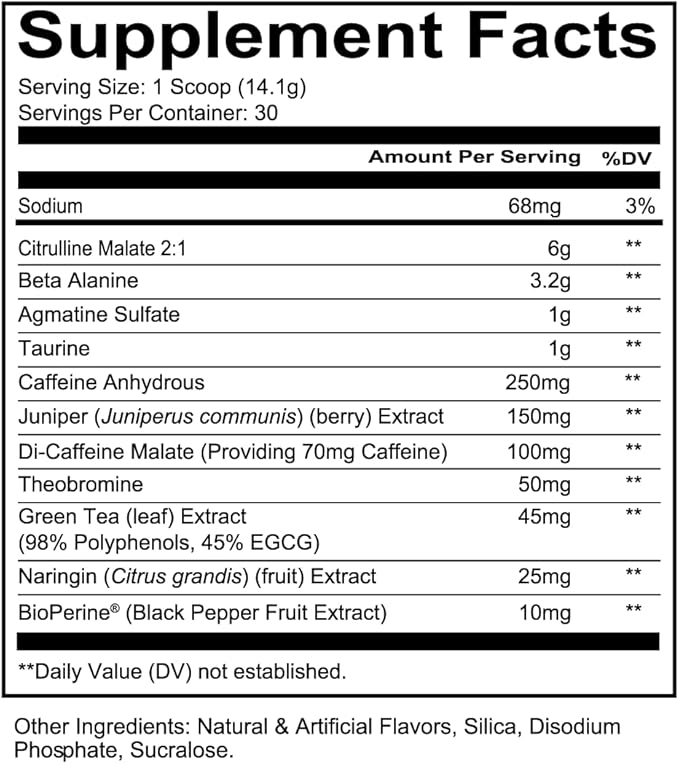 REDCON1 Total War Pre Workout Powder, Apple Cider - Beta Alanine + Citrulline Malate Keto Friendly Preworkout for Men & Women with 320mg of Caffeine - Fast Acting (30 Servings)