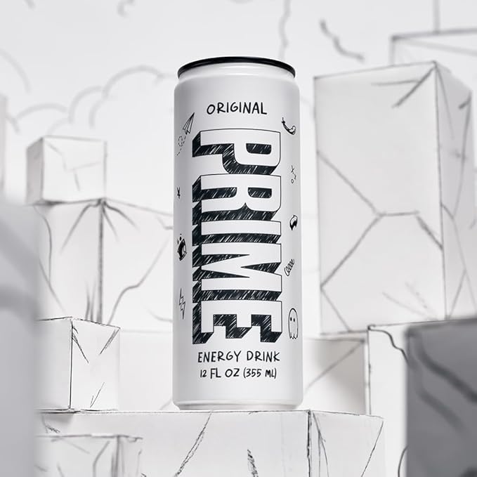 PRIME Energy ORIGINAL | Zero Sugar Energy Drink | Preworkout Energy | 200mg Caffeine with 355mg of Electrolytes and Coconut Water for Hydration| Vegan | Gluten Free |12 Fluid Ounce | 12 Pack