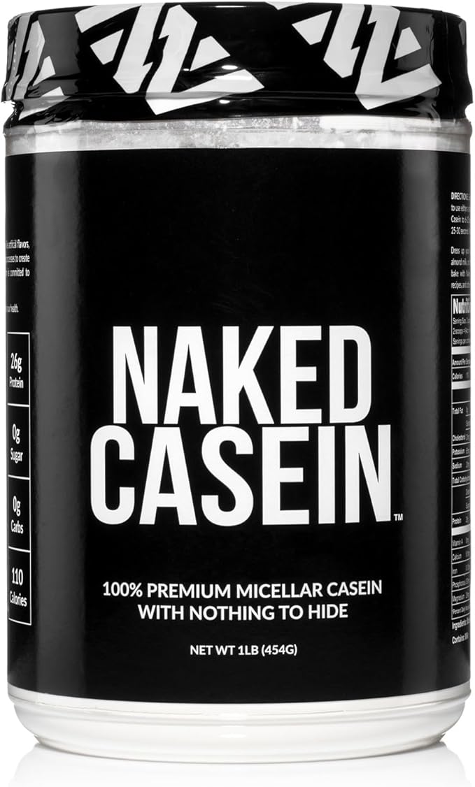 NAKED Casein - 1Lb Micellar Casein Protein - Bulk, GMO-Free, Gluten Free, Soy Free, Preservative Free - Stimulate Muscle Growth - Enhance Recovery - 15 Servings