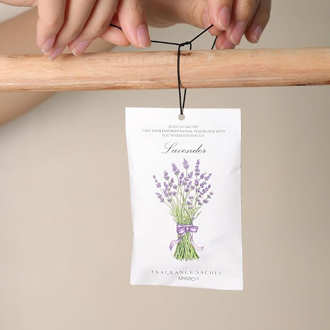 MYARO 12 Packs Lavender Scented Sachets Air Freshener for Drawer and Closet, Long-Lasting Sachets Bags Drawer deodorizers Fresh Scents, Home Fragrance for Lover