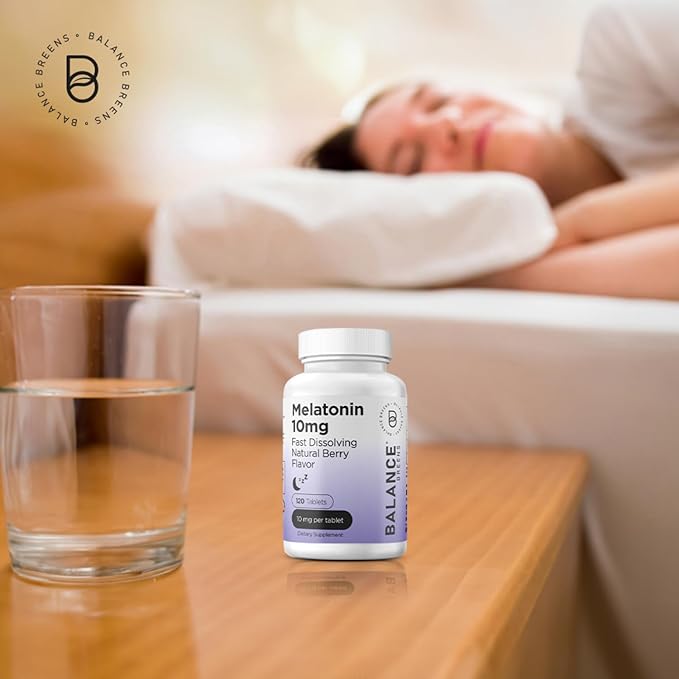 Balancebreens Melatonin 10mg Fast-Dissolve, 120 Tablets โ Natural Sleep Aid for Restful Nights, Drug-Free Support for Relaxation and Tranquility