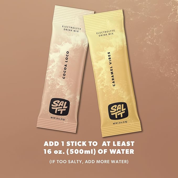 Keto Chow SALTT Electrolytes Powder Flavored Drink Mix - All Things Chocolate - 30 Hydration Packets - Magnesium, Potassium, Sodium, Trace Minerals - Zero Sugar & Gluten Free - Travel Essentials