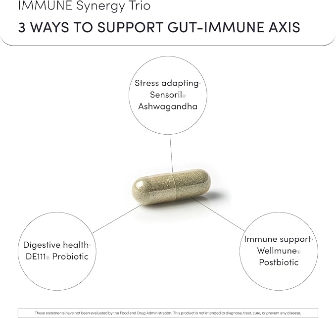 Defend Immune & Gut Support – Spore Probiotic DE111®, Beta Glucan, Ashwagandha – Cortisol Balance, Bloating & Stress Relief – 60 Capsules