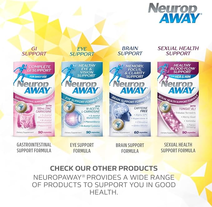 NeuropAWAY Kidney Support Formula Sugar Free with Agmatine Sulfate 500mg L-Novaline 50mg L-Ornithine 150mg L-Citrulline 100mg Per Capsule 90CT Fast Acting Kidney Support