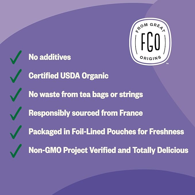 FGO Organic Dried Lavender Flowers, Extra Grade Dried Buds, Imported From France for Culinary or Sachet Bags, 16oz Bulk, Packaging May Vary (Pack of 2)