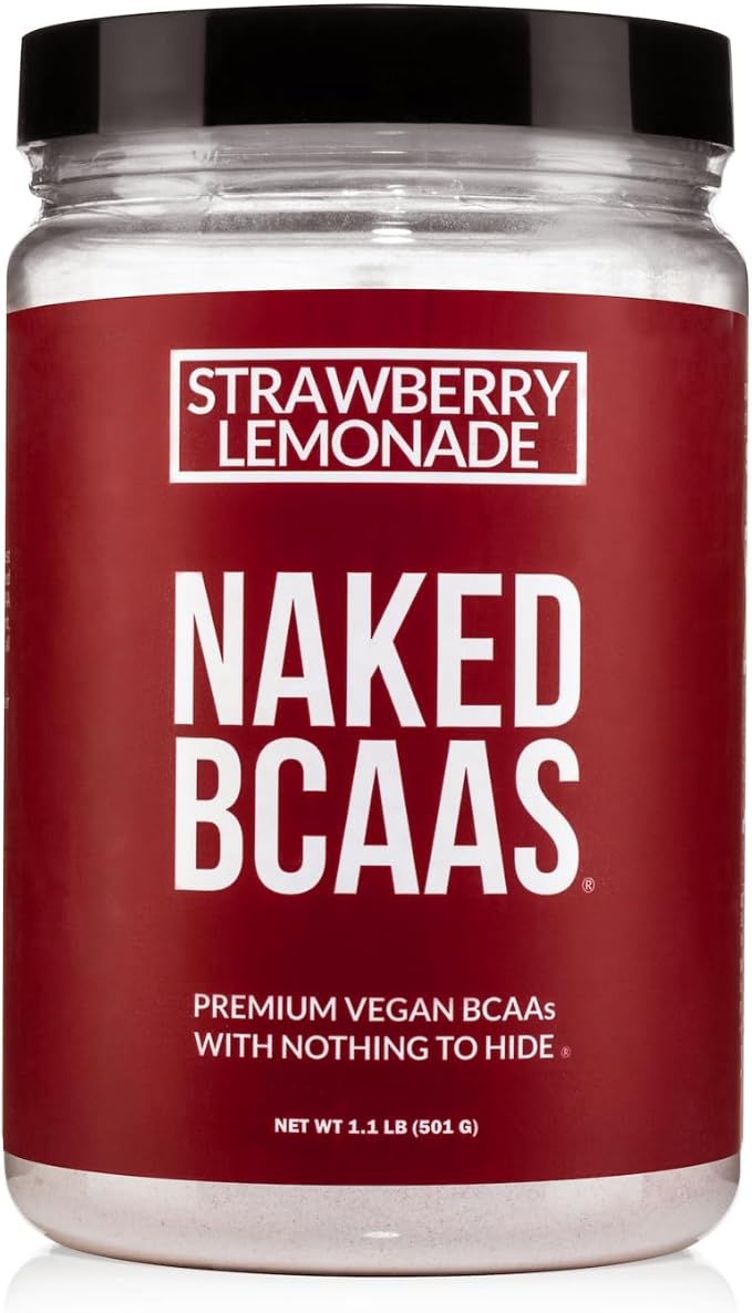 NAKED Strawberry Lemonade BCAAs Amino Acids Powder, 100% Pure 2:1:1 Formula, Vegan Branched Chain Amino Acids, Instantized All Natural BCAA Powder Supplement - 501 Grams, 34 Servings
