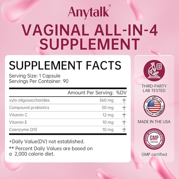Vaginal Probiotics for Women pH Balance with Lactobacillus Probiotic Blend to Promote Healthy Vaginal Odor,Vaginal Flora - Women's Vaginal Health Probiotic 90 Count
