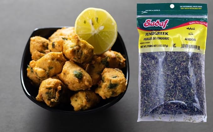 Sadaf Dried Fenugreek Leaves - Kasoori methi leaves- Kosher and Halal - 2 oz bag (Pack of 3)
