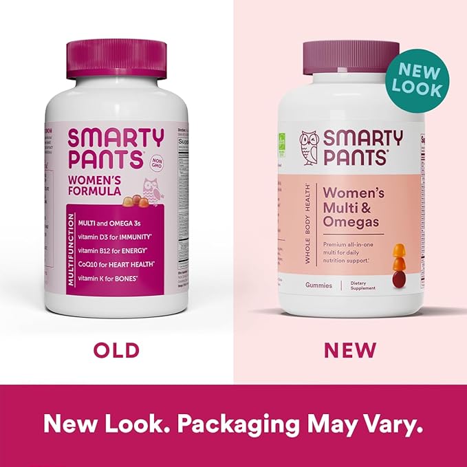 SmartyPants Gummy Multivitamin for Women 50 and Over: Omega 3 Fish Oil (EPA/DHA), Methylfolate & Women's Multivitamin Gummies: Omega 3 Fish Oil (EPA/DHA), Methylfolate, CoQ10