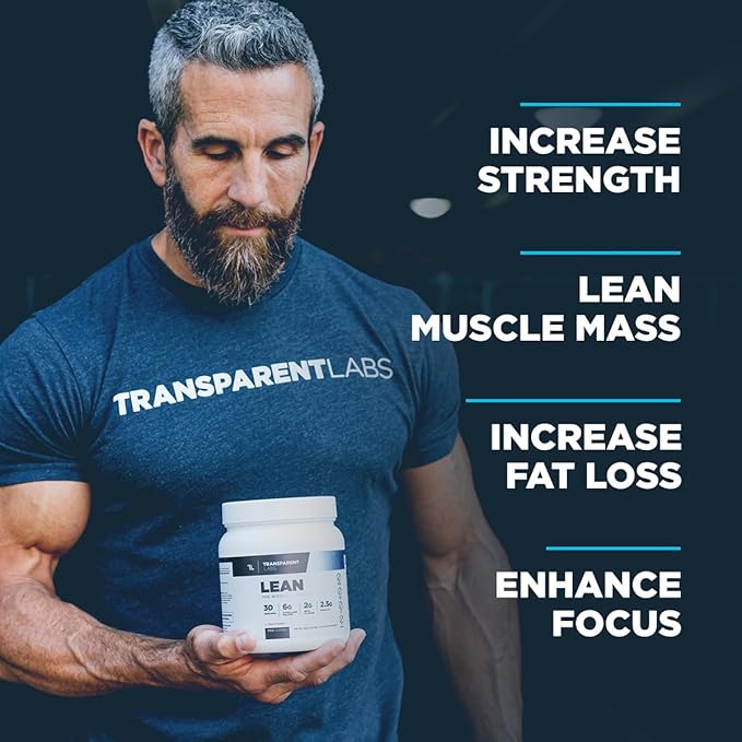 Transparent Labs Lean Pre-Workout - Body Recomposition Pre Workout for Men and Women with Acetyl L-Carnitine, Beta Alanine Powder, & PurCaf Organic Caffeine Powder - 30 Servings, Strawberry Lemonade