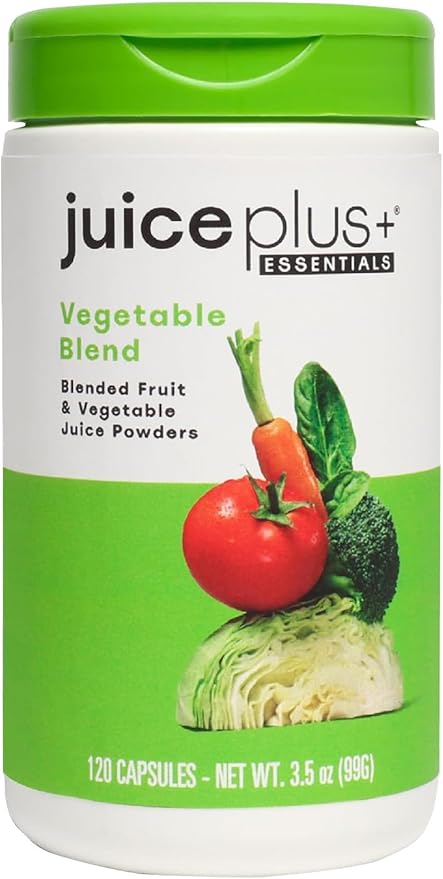Juice Plus+ Vegetable Blend - Whole Food Vegetable Powder in Convenient Capsules - Includes Nutrients from Spinach, Kale, Broccoli, Carrot, Garlic and More - Vegan, Non-GMO - 120 Capsules