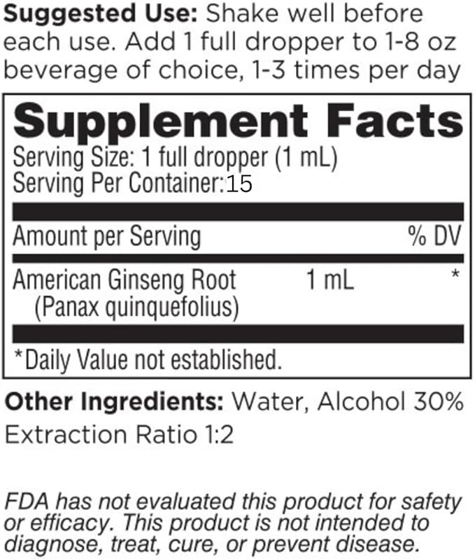 Dairyland American Ginseng Extract 1 Fl oz 西洋参提取物, Authentic Wisconsin Ginseng Liquid for Healthy Energy, Vitality, Mood and More- Non-GMO, Gluten Free - Ginseng Herb Supplement for Daily Use